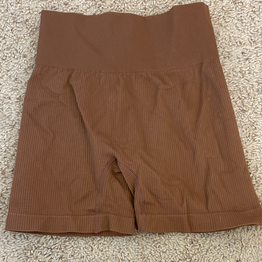 Brown High-Waisted Women's biker Shorts